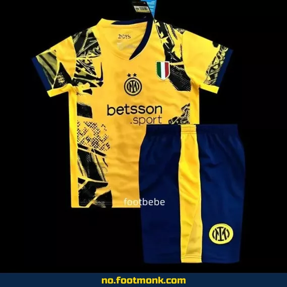 Inter Milan barnedrakt 2024-2025 tredje trøye gul – Offisiell fotballdrakt for barn – Kjøp nå