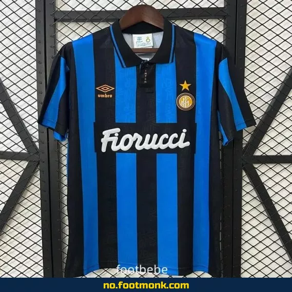 Inter Milan Vintage Fotballdrakt 1992-1993 Hjemme – Autentisk Fotballtrøye for Voksne og Barn