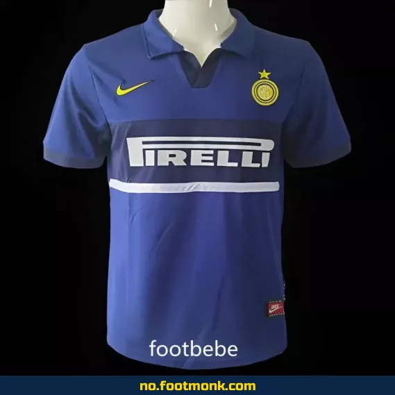 Inter Milan Vintage Fotballdrakt 1998-1999 Tredje Drakt Blå – Offisiell Retro Trøye for Voksne og Barn