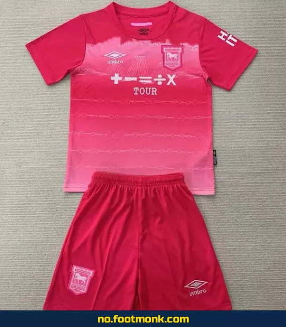 Barns Ipswich Town Fotballdrakt 2024-2025 Tredje drakt rosa – Offisiell drakt, Fotballtrøye med trykk, Fotballdrakt for barn