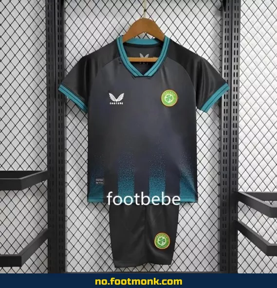 Irland 2024 borte drakt for barn – offisiell fotballdrakt for barn, svart