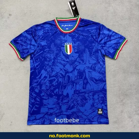 Italiensk fotballdrakt 2024-2025 – Spesiell blå utgave (autentisk, med navn, barn/voksen)