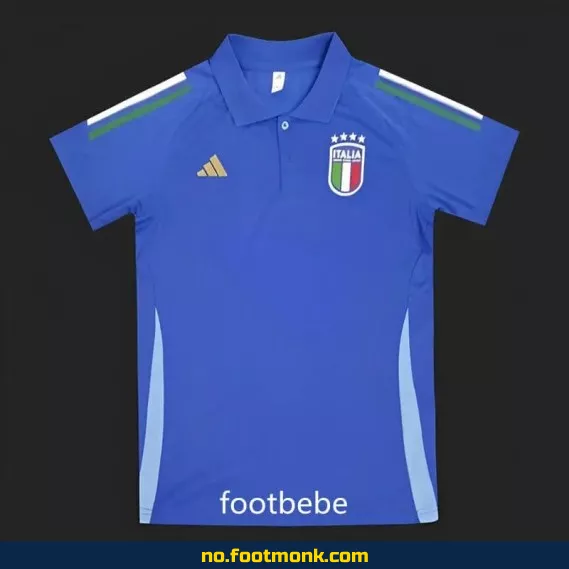 Italienske 2024 fotballdrakter - Polo blå trøye (authentisk, med navn, barn/voksen)