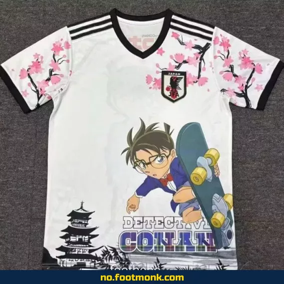 Offisiell Fotballdrakt Japan 2025-2026 – Détective Conan Hvit – Fotballtrøye med Trykk – Kjøp Billige Fotballdrakter Online – Barn og Voksen