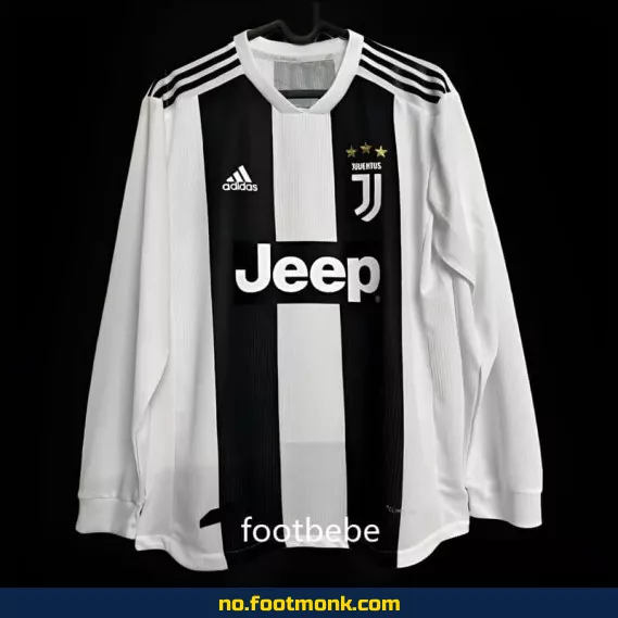 Juventus Vintage 2018/2019 Hjemmedrakt med Langermet – Offisiell Fotballdrakt for Voksne og Barn – Kjøp Autentisk Fotballtrøye på Nett