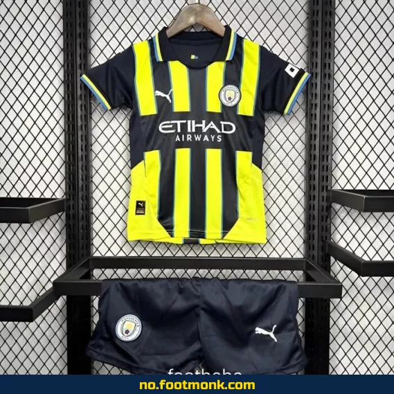 Manchester City bortedrakt 2024/2025 barn – offisiell gul fotballdrakt for barn