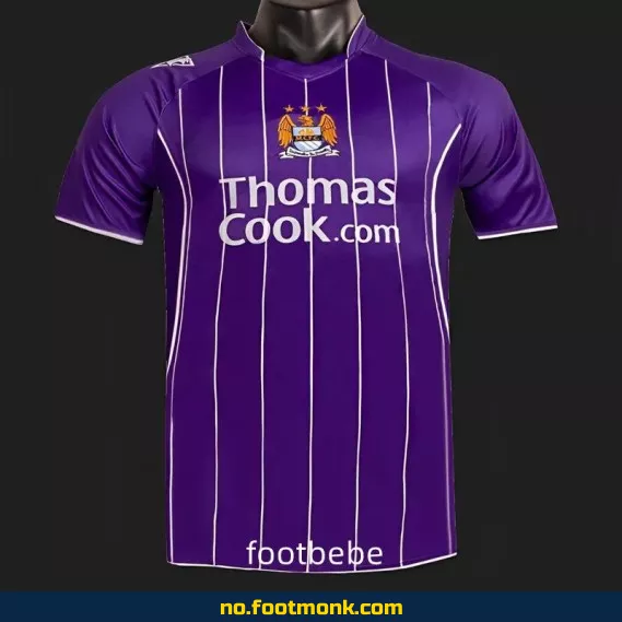 Manchester City Vintage Fotballdrakt 2007-2008 (Borte) – Lilla | Offisiell Replica | Fotballtrøye for Voksen/Barn