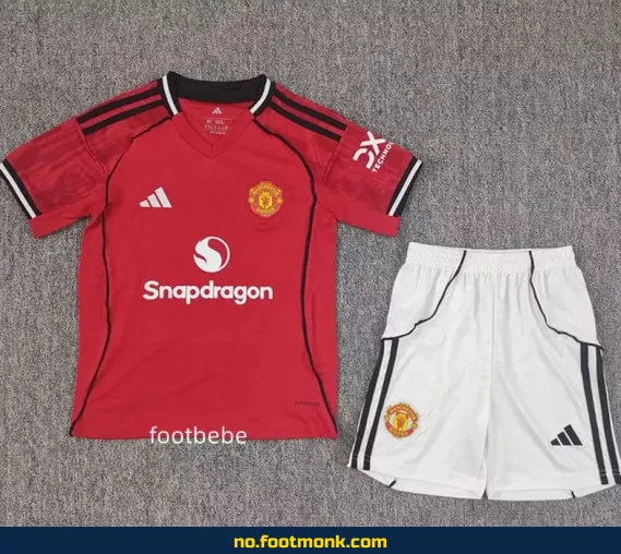 Manchester United Hjemmedrakt 2025/2026 for Barn – Kjøp Offisiell Fotballdrakt for Barn på Nett