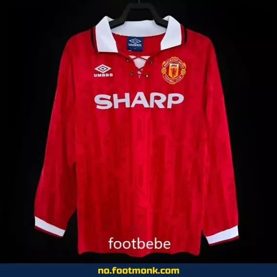 Manchester United Vintage Fotballdrakt 1993-1994 Hjemme, Langermet – Autentisk Fotballtrøye