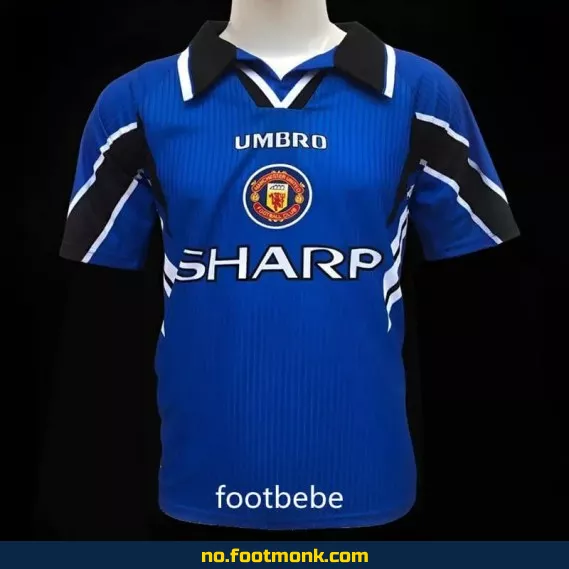 Manchester United Vintage Fotballdrakt 1996-1997 Eksteriør Blå – Autentisk Fotballtrøye