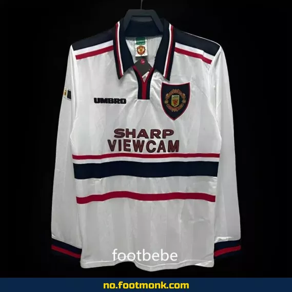 Manchester United Vintage 1997-1998 Fotballdrakt Langermet Tredjedrakt – Autentisk Fotballtrøye for Voksne og Barn