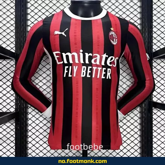 AC Milan Hjemmedrakt 2024/2025 Langermet Fotballdrakt – Offisiell Klubbtrøye for Voksne og Barn
