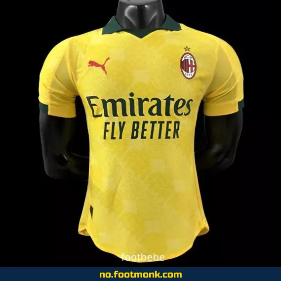 AC Milan Fotballdrakt 2025-2026 – Gul Offisiell Kampdrakt for Voksne og Barn | Kjøp Billige Fotballtrøyer med Navn på Nett