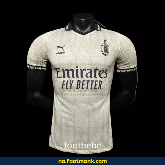 AC Milan x PLEASURES 2023-2024 Hjemmedrakt Hvit – Offisiell Fotballdrakt | Kjøp Fotballdrakter Online – Authentisk Drakt for Voksne og Barn