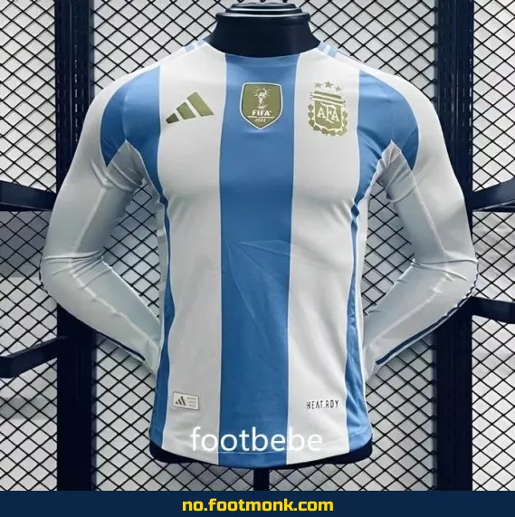 Argentinas offisielle hjemmedrakt 2024 med 3 stjerner – Langermet fotballdrakt for voksne og barn – Autentisk fotballtrøye fra verdenscupen – Kjøp nå i nettbutikken