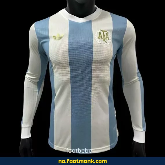 Argentinas offisielle hjemmedrakt 2024-2025 (50-årsjubileum) – Langermet fotballdrakt for voksne og barn – Autentisk replica med trykk – Nettbutikk for fotballklær