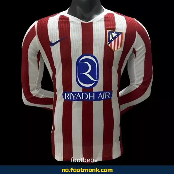 Atletico Madrid Hjemmedrakt 2025/2026 Langermet Fotballdrakt – Offisiell Klubbdrakt for Voksne og Barn