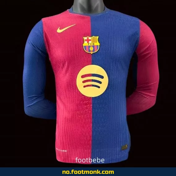 FC Barcelona Hjemmedrakt 2024/2025 Langermet Fotballdrakt – Offisiell Fotballtrøye for Voksne og Barn