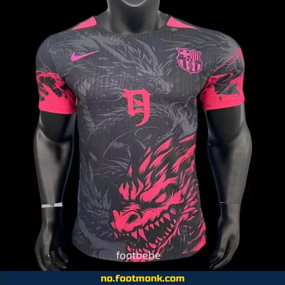 FC Barcelona 2024/2025 Hjemmedrakt – Svart/Rosa Drage Design – Offisiell Fotballdrakt for Voksne og Barn – Kjøp Nå på Nett