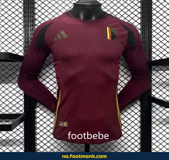 Belgia 2024 Hjemmedrakt Langermet Fotballdrakt – Offisiell Fotballtrøye for Voksne og Barn
