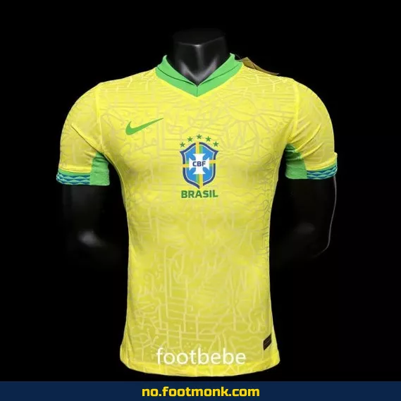 Brasil 2023/2024 Treningsdrakt i Gul – Fotballdrakt for Voksne/Barn, Offisiell Replica, Med Trykk | Kjøp Nå