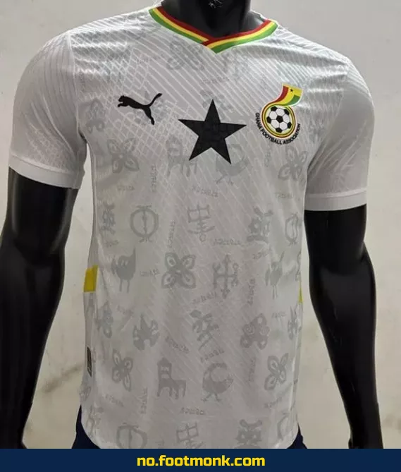 Ghana Fotballdrakt 2024-2025 Hvit – Offisiell Kampdrakt, Fotballtrøye med Navn, Authentisk Replica
