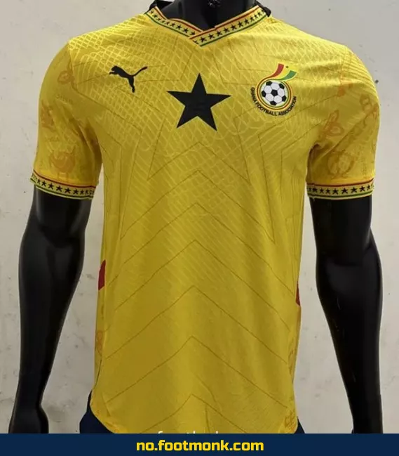 Ghana fotballdrakt 2024/2025 – Offisiell hjemmedrakt i gul, fotballtrøye med navn, barn/voksen