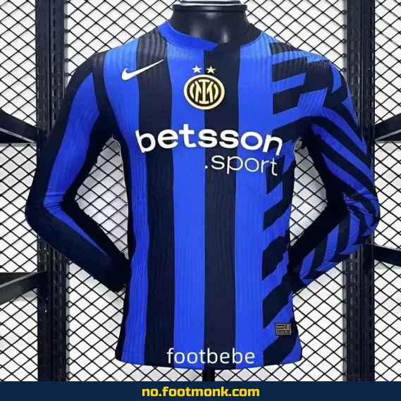 Inter Milan Hjemmedrakt 2024-2025 Langermet Fotballdrakt – Offisiell Klubbtrøye for Voksne og Barn