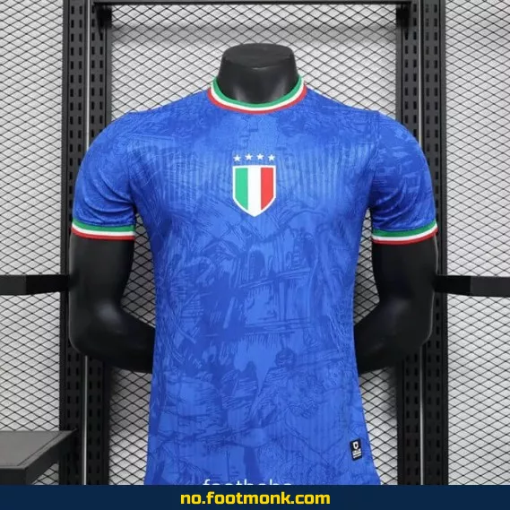 Offisiell Italia Fotballdrakt 2024-2025 – Spesialutgave Blå – Fotballtrøye med Navn – Authentisk Replica – Barn og Voksen – Nettbutikk