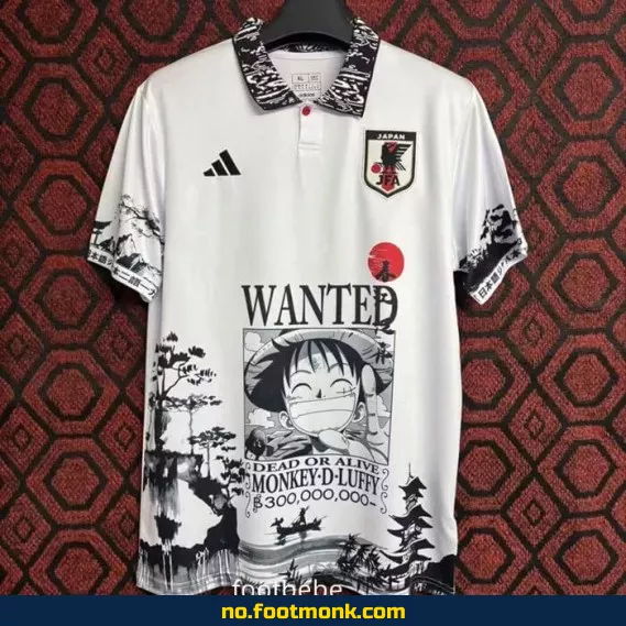 Japans hjemmedrakt 2024-2025 Monkey D. Luffy Hvit – Offisiell fotballdrakt med trykk – Fotballdrakter for voksne og barn