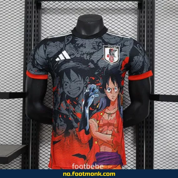 Japans hjemmedrakt 2024-2025 med Monkey D. Luffy trykk – Autentisk fotballdrakt for barn og voksne