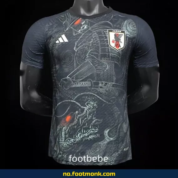 Japans landslagsdrakt 2024 – Dragon og Samurai svart – Offisiell fotballdrakt for voksne og barn – Autentisk design