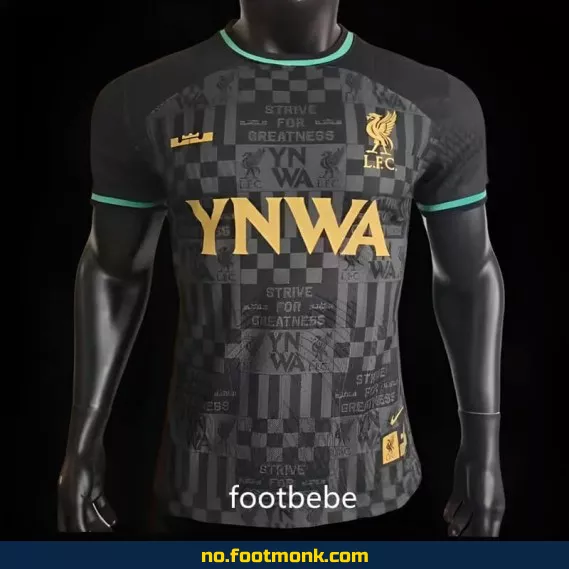 Liverpool x LeBron YNWA 2023-2024 Fotballdrakt i Svart – Offisiell Fotballtrøye for Voksne og Barn – Autentisk Replica med Trykk