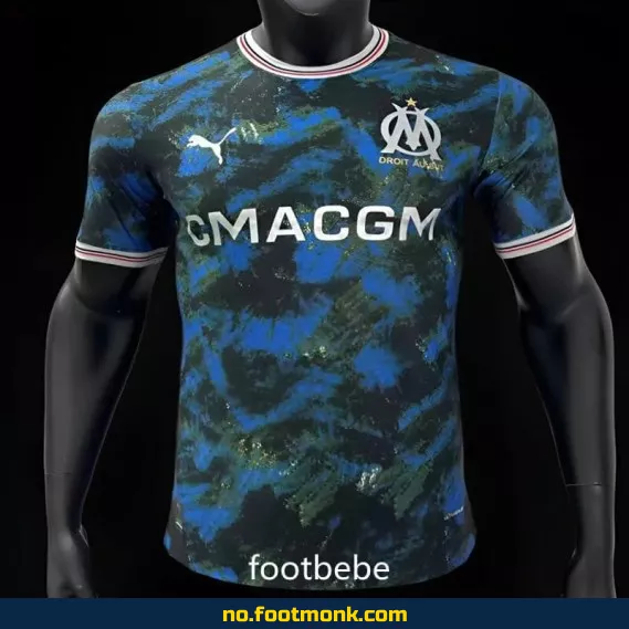 Olympique Marseille bortedrakt 2024/2025 – Ekte fotballdrakt i blå | Offisiell nettbutikk | Fotballdrakter for voksne og barn | Kjøp billige fotballdrakter med navn