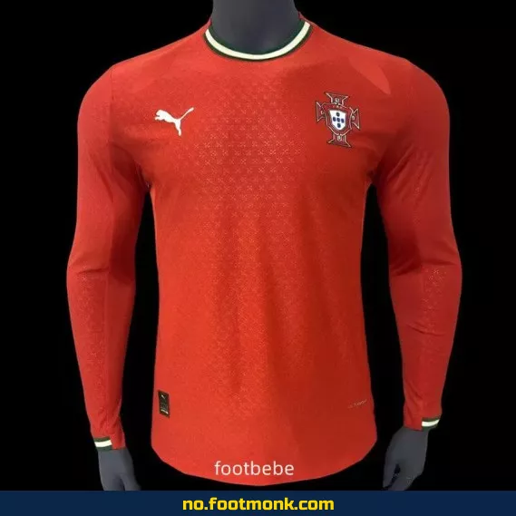 Portugal 2024-2025 offisiell langermet fotballdrakt (rød) – Kjøp nå | Fotballdrakter med trykk | Authentiske drakter