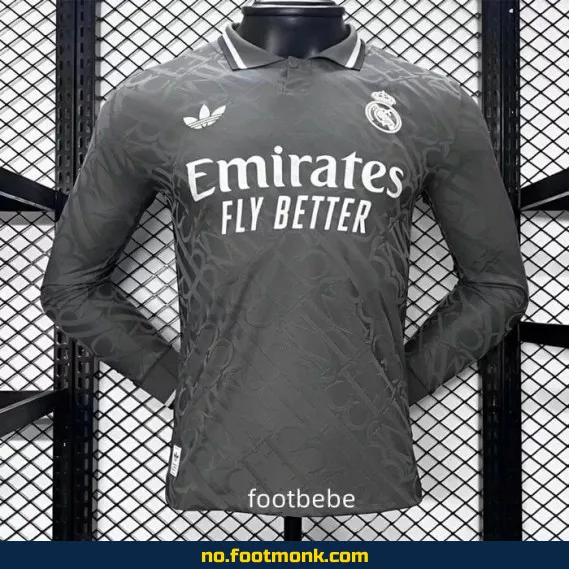 Ekte Real Madrid 2024-2025 Bortedrakt med lange ermer – Offisiell fotballdrakt for voksne og barn