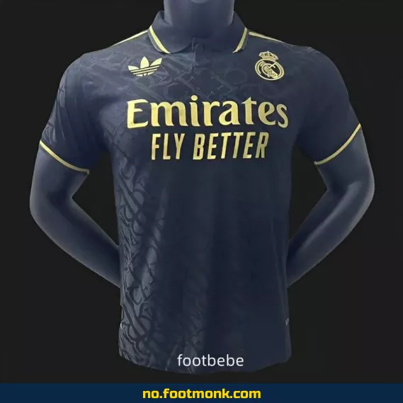 Ekte Real Madrid 2024/2025 Svart Polo Fotballdrakt – Offisiell Fotballtrøye for Voksne og Barn