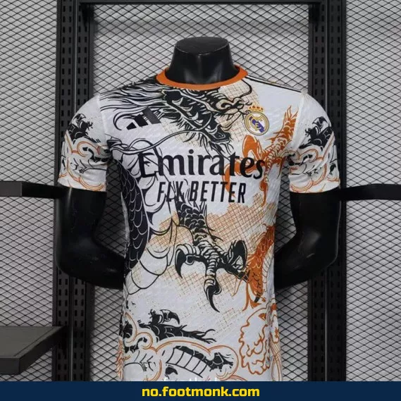 Ekte Real Madrid Drakt 2025-2026 Hvit Dragon – Fotballdrakt for Voksne/Barn | Offisiell Klubbdrakt med Trykk | Kjøp Billige Fotballtrøyer Online