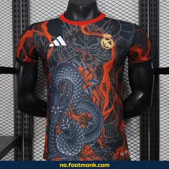 Authentisk Real Madrid Dragon Noir Fotballdrakt 2025/2026 – Kjøp Offisiell Klubbtrøye med Navn | Fotballdrakter for Voksne og Barn