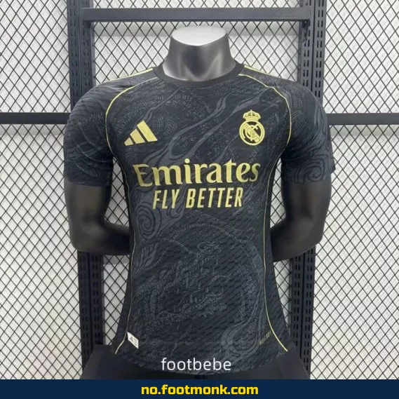 Ekte Real Madrid 2025-2026 Svart Fotballdrakt – Offisiell Konceptdrakt for Voksne og Barn – Kjøp Nå