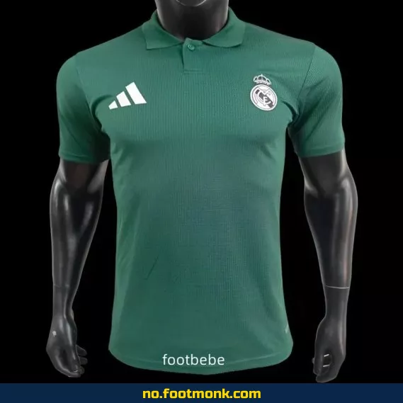 Ekte Real Madrid 2025 Polo Fotballdrakt i Grønn – Offisiell Klubbdrakt for Voksne og Barn
