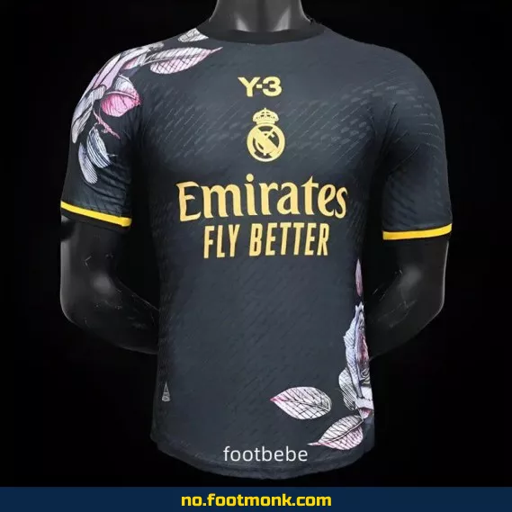 Ekte Real Madrid Y3 2024-2025 Fotballdrakt i Svart – Offisiell Klubbdrakt for Voksne og Barn