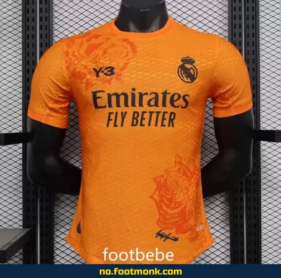 Ekte Real Madrid x Yamamoto Fotballdrakt 2024-2025 – Orange | Offisiell Fotballtrøye for Voksne og Barn | Kjøp Fotballdrakter på Nett