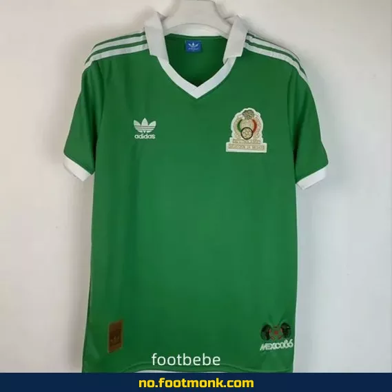 Vintage Mexique hjemmedrakt 1986 - Grønn fotballdrakt fra 1986, offisiell retro drakt, fotballtrøye til salgs