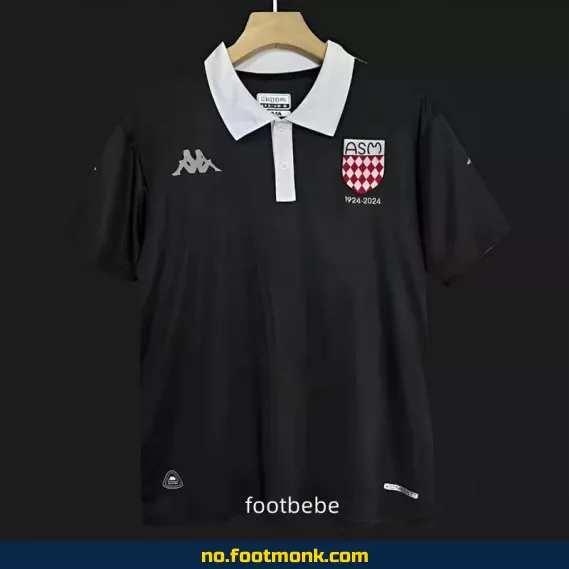 AS Monaco 2024-2025 100 års spesialutgave svart fotballdrakt – Offisiell drakt til salgs | Fotballdrakter for voksne og barn