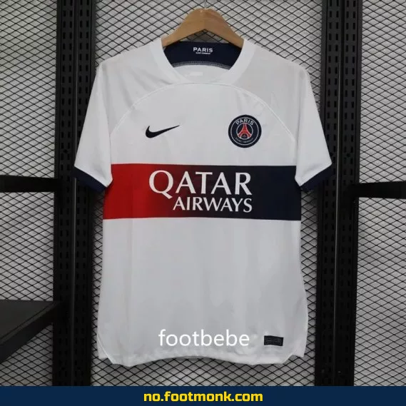 PSG fotballdrakt 2023-2024 borte hvit – Offisiell drakt, barn/voksen