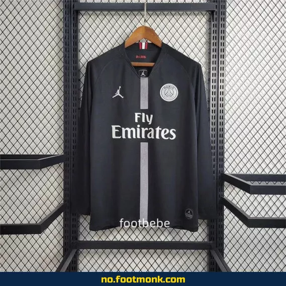 PSG Jordan vintage 2018/2019 langermet fotballdrakt i svart – Offisiell drakt til salgs – Fotballdrakt for voksne og barn