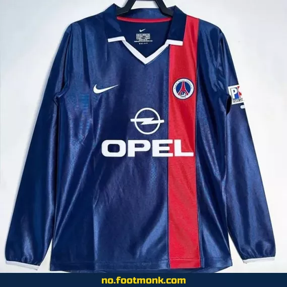 PSG vintage hjemmedrakt 2001-2002 med lange ermer – Autentisk fotballdrakt