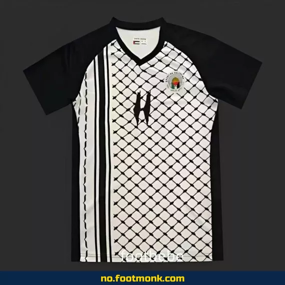 Palestina Fotballdrakt 2024-2025 – Svart Keffiyeh-Design – Offisiell Stil – Barn og Voksne