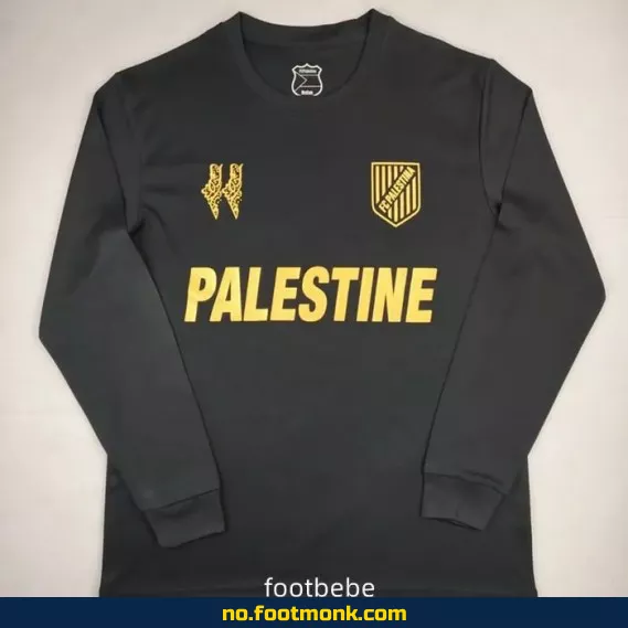 Palestina fotballdrakt 2024-2025 langermet svart B – offisiell drakt, fotballtrøye med trykk